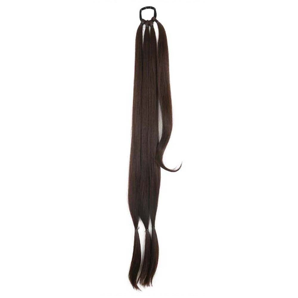 CHOCOLATE BROWN 85CM LONG SYNTHETIC BRAIDED PONYTAIL EXTENSION