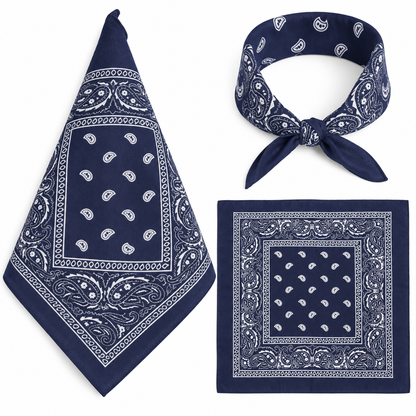 100% COTTON PAISLEY BANDANA HEAD SCARF