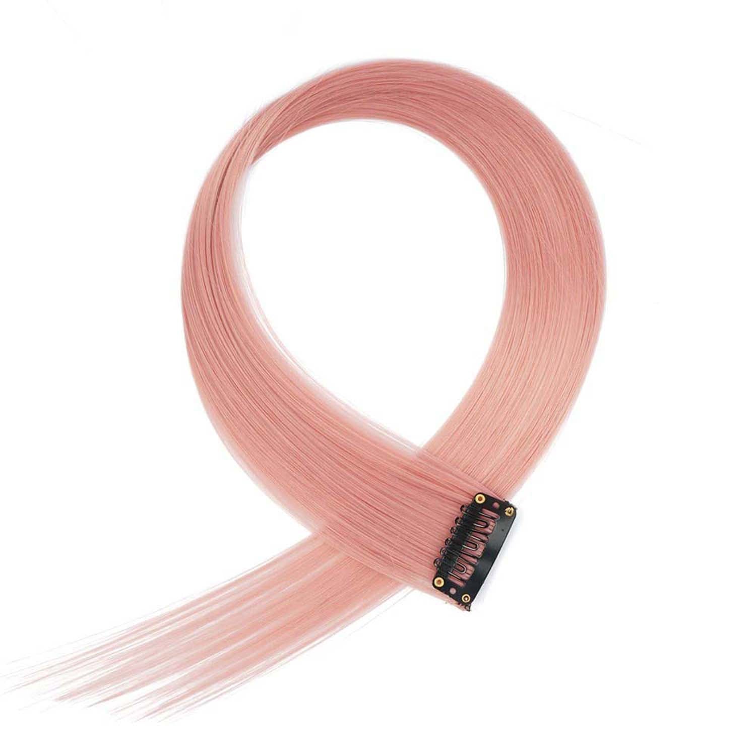 SALMON CLIP IN HAIR EXTENSIONS HAIR HIGHLIGHTS