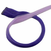 Purple & Light Purple Clip On Coloured Hair Extension Colorful Highlights