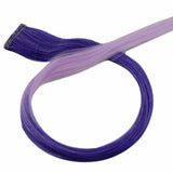 Purple & Light Purple Clip On Coloured Hair Extension Colorful Highlights