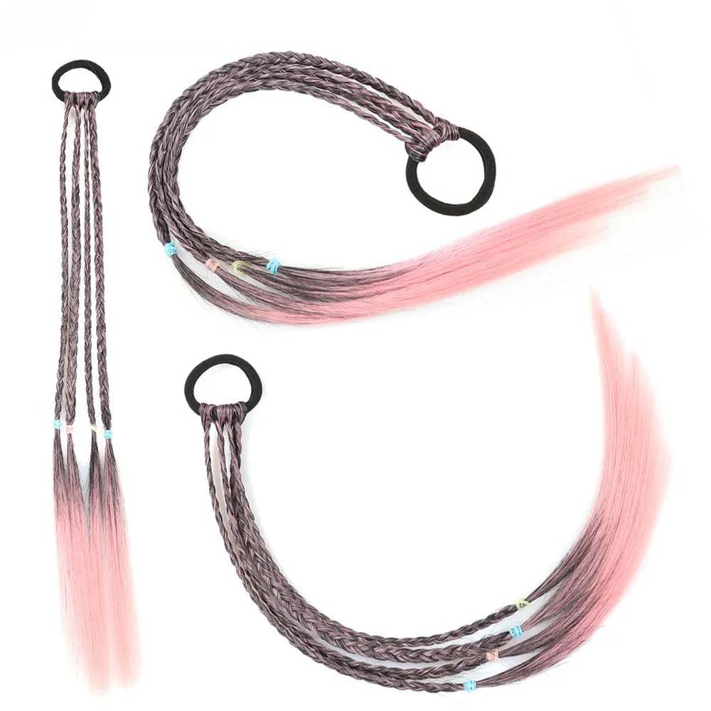 BLACK &amp; PINK 50CM CRAZY HAIR DAY COLORED BRAIDS HAIR EXTENSIONS