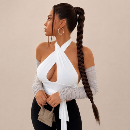 CHOCOLATE BROWN 85CM LONG SYNTHETIC BRAIDED PONYTAIL EXTENSION