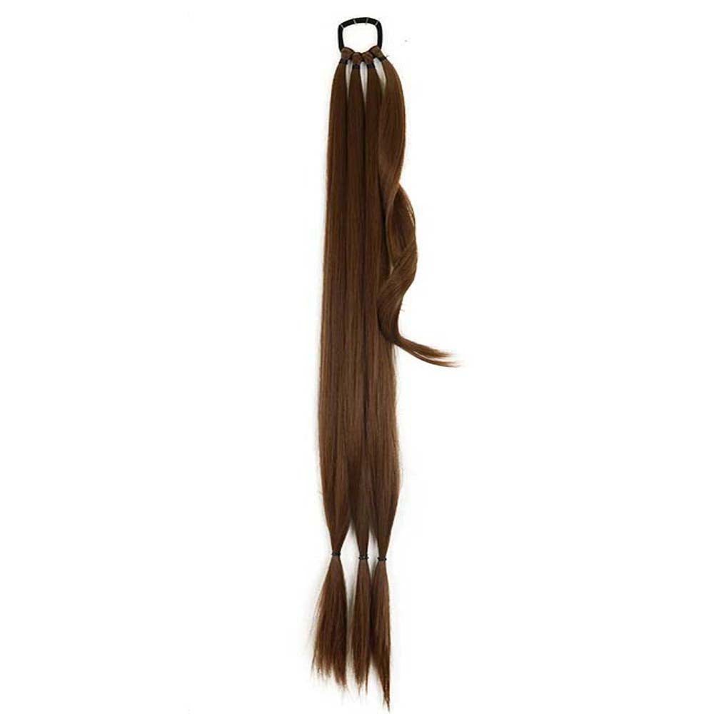 GOLDEN BROWN 85CM LONG SYNTHETIC BRAIDED PONYTAIL EXTENSION