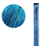 TRANSPARENT BLUE CLIP IN HAIR EXTENSIONS LONG SYNTHETIC COLORED HIGHLIGHTS