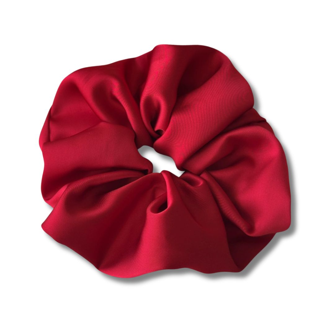 18CM RED OVERSIZE LARGE SCRUNCHIES SILK SATIN ELASTIC HAIR ROPE PONYTAIL TIE