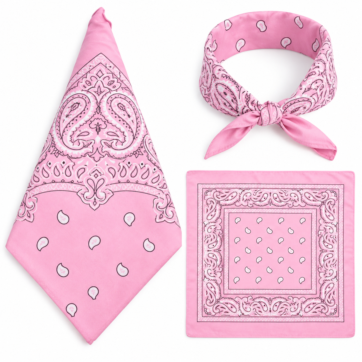 100% COTTON PAISLEY BANDANA HEAD SCARF