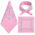 Pink 100% cotton paisley bandana head scarf on a white background.