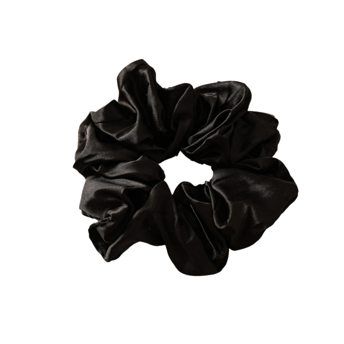 15CM BLACK OVERSIZE LARGE SCRUNCHIES SILK SATIN ELASTIC HAIR BANDS ROPE TIE PONYTAIL