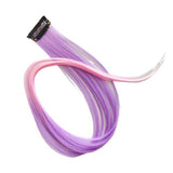 Light Purple & Pink Clip On Coloured Hair Extension Colorful Highlights