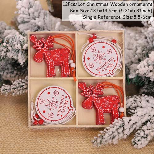 12Pcs Christmas Xmas Tree Ornaments Decorations Party Hanging Craft Pendant Gift