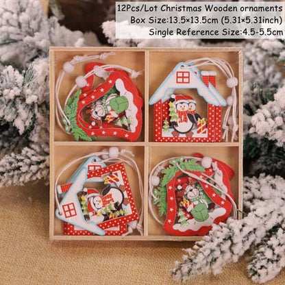 12Pcs Christmas Xmas Tree Ornaments Decorations Party Hanging Craft Pendant Gift