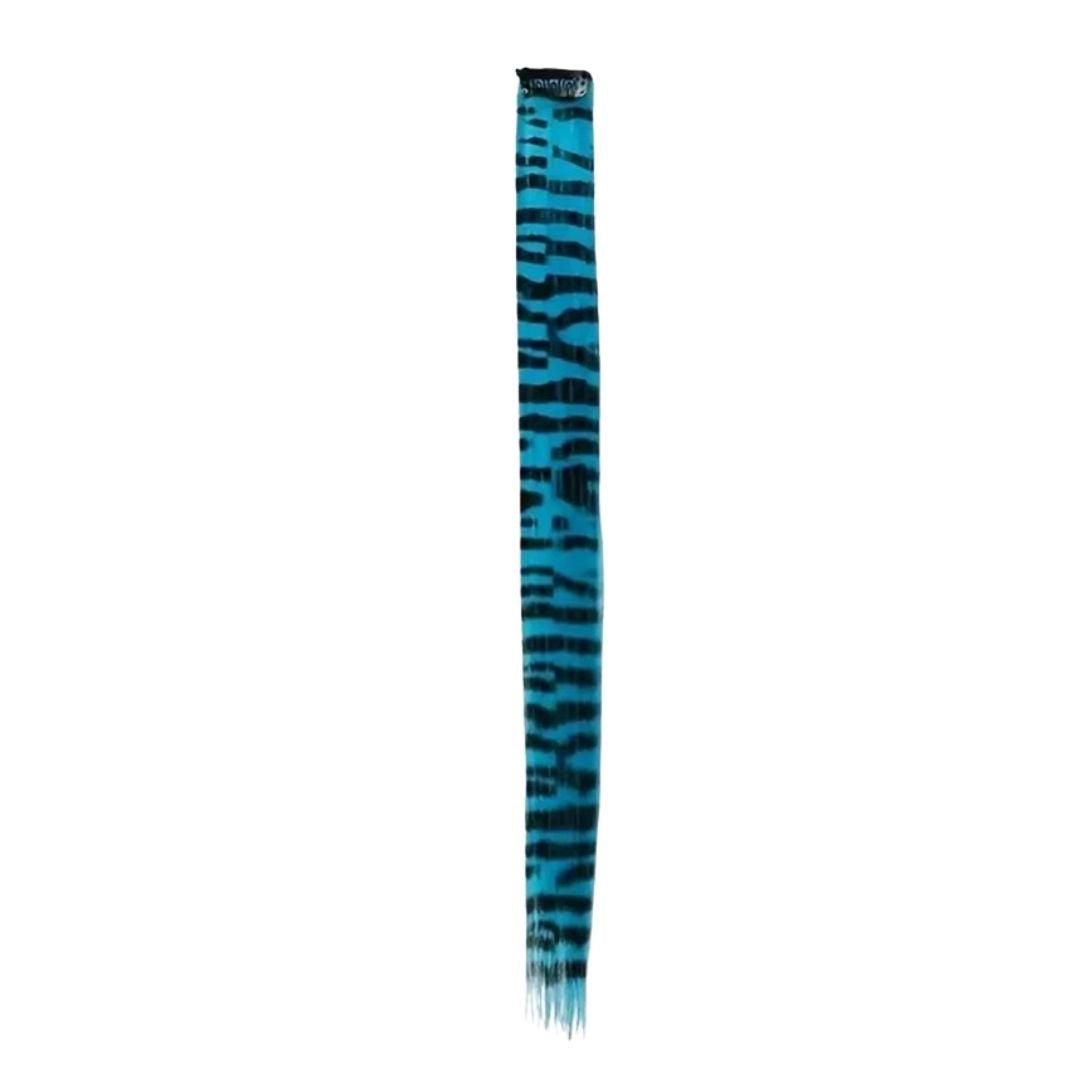 LAKE BLUE CLIP IN FEATHER HAIR EXTENSIONS COLORFUL SYNTHETIC HIGHLIGHTS