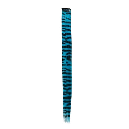 LAKE BLUE CLIP IN FEATHER HAIR EXTENSIONS COLORFUL SYNTHETIC HIGHLIGHTS