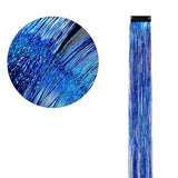 TRANSPARENT BLUE CLIP IN HAIR EXTENSIONS LONG SYNTHETIC COLORED HIGHLIGHTS