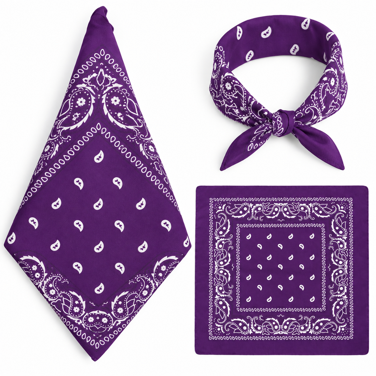 100% COTTON PAISLEY BANDANA HEAD SCARF