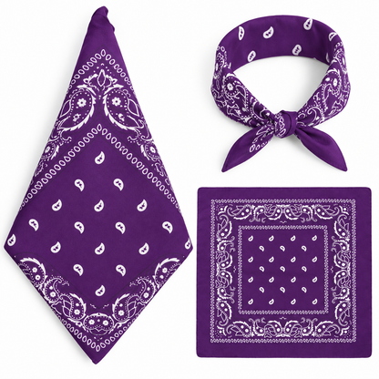 100% COTTON PAISLEY BANDANA HEAD SCARF