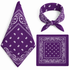 Purple 100% cotton paisley bandana head scarf on a white background.