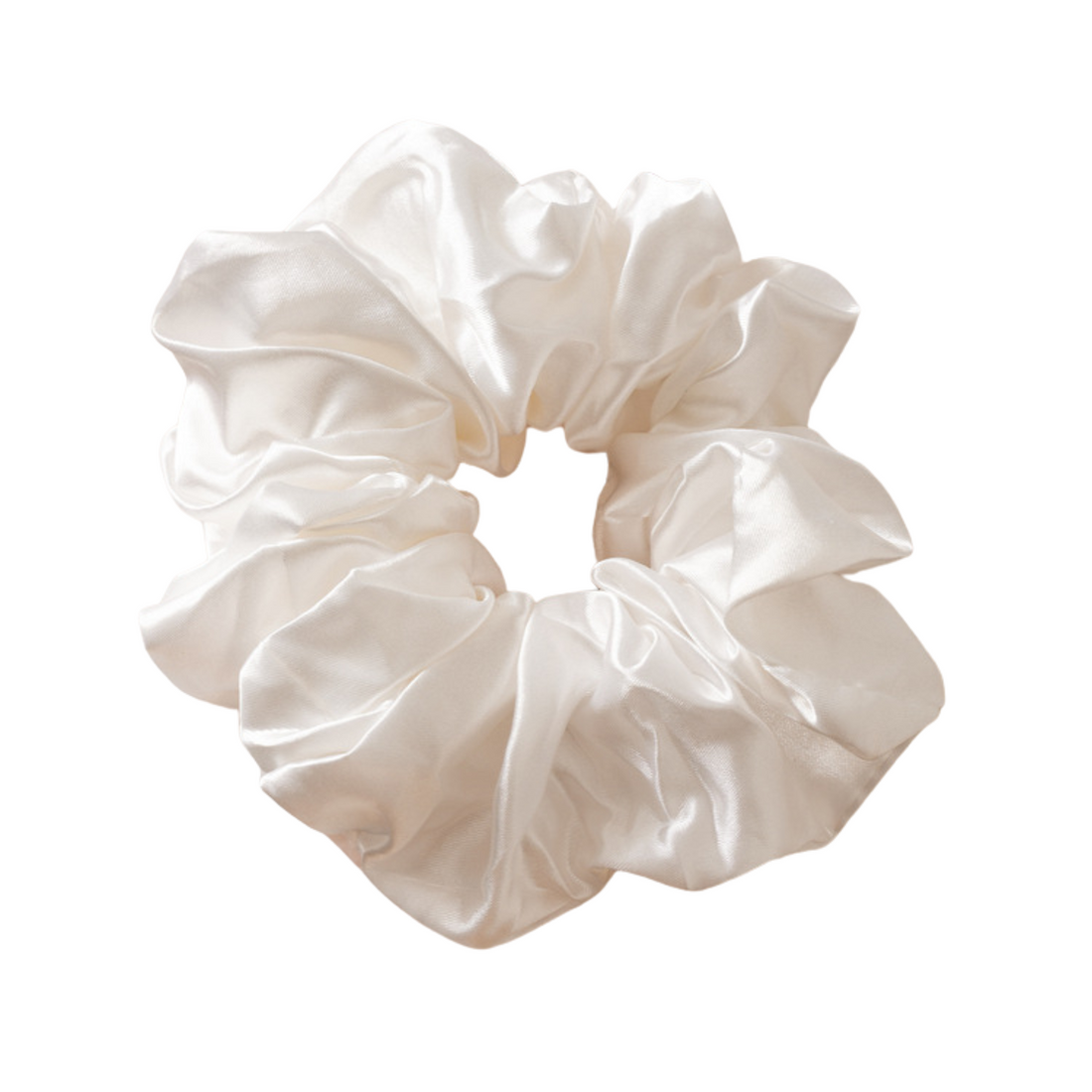 15CM WHITE OVERSIZE LARGE SCRUNCHIES SILK SATIN ELASTIC HAIR BANDS ROPE TIE PONYTAIL