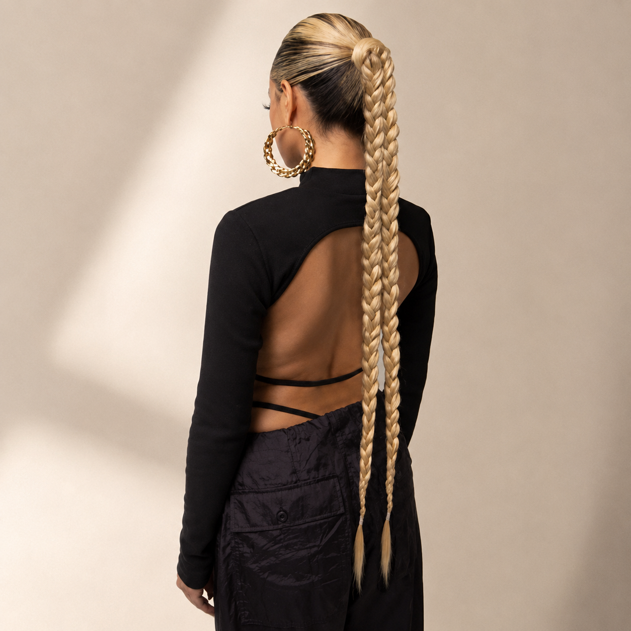 85CM LONG SYNTHETIC BRAIDED PONYTAIL EXTENSION