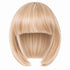 Beige straight bob wig with full fringe and curved-in ends on a white background.