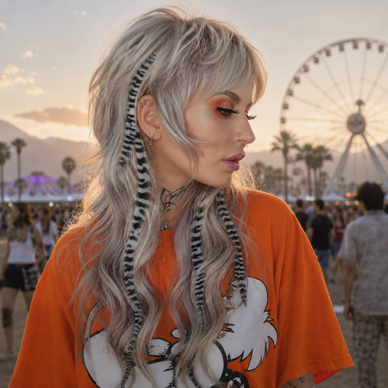GREY CLIP IN FEATHER HAIR EXTENSIONS COLORFUL SYNTHETIC HIGHLIGHTS