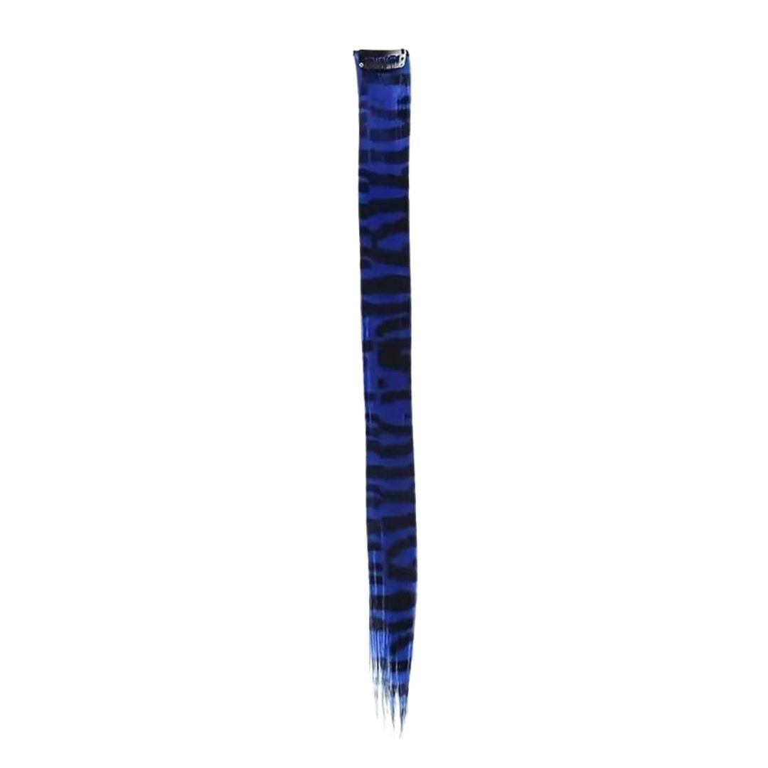 ROYAL BLUE CLIP IN FEATHER HAIR EXTENSIONS COLORFUL SYNTHETIC HIGHLIGHTS