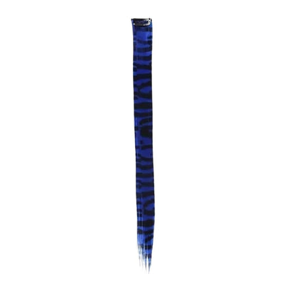 ROYAL BLUE CLIP IN FEATHER HAIR EXTENSIONS COLORFUL SYNTHETIC HIGHLIGHTS