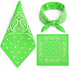 Light Green 100% cotton paisley bandana head scarf on a white background.