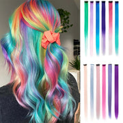 Clip On Coloured Hair Extension Colorful Highlights