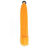 24'' BRAIDED PONYTAIL HAIR EXTENSION WITH ELASTIC RUBBER BANDS AMBER SYNTHETIC BRAIDING HAIR