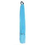 24'' BRAIDED PONYTAIL HAIR EXTENSION WITH ELASTIC RUBBER BANDS  LIGHT BLUE SYNTHETIC BRAIDING HAIR