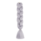 24'' ONE TONE OMBRÉ JUMBO BRAID HAIR EXTENSIONS GREY SYNTHETIC BRAIDING HAIR