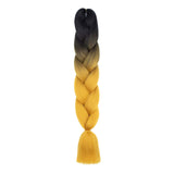 24'' TWO TONE OMBRÉ JUMBO BRAID HAIR EXTENSIONS BLACK, HONEY SYNTHETIC BRAIDING HAIR