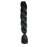 BLACK, PINE TWO TONE OMBRÉ BRAID HAIR EXTENSIONS 24"