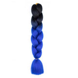 AUDREY BLACK, NAVY BLUE TWO TONE OMBRÉ BRAID HAIR 24