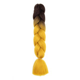 24'' TWO TONE OMBRÉ JUMBO BRAID HAIR EXTENSIONS BLACK, GOLD SYNTHETIC BRAIDING HAIR