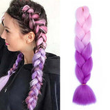 FLORENCE PINK, PURPLE TWO TONE OMBRÉ BRAID HAIR 24"