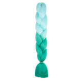 24'' TWO TONE OMBRÉ JUMBO BRAID HAIR EXTENSIONS PALE TURQUOISE, GREEN SYNTHETIC BRAIDING HAIR