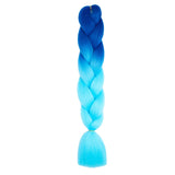 24'' TWO TONE OMBRÉ JUMBO BRAID HAIR EXTENSIONS BLUE, AQUAMARINE SYNTHETIC BRAIDING HAIR