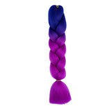 24'' TWO TONE OMBRÉ JUMBO BRAID HAIR EXTENSIONS PURPLE, MAGENTA SYNTHETIC BRAIDING HAIR