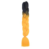 24'' TWO TONE OMBRÉ JUMBO BRAID HAIR EXTENSIONS BLACK, AMBER SYNTHETIC BRAIDING HAIR