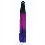 24'' BRAIDED PONYTAIL HAIR EXTENSION WITH ELASTIC RUBBER BANDS BLACK, ROSE, PURPLE SYNTHETIC BRAIDING HAIR