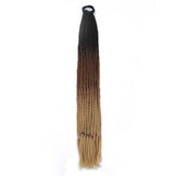 24'' BRAIDED PONYTAIL HAIR EXTENSION WITH ELASTIC RUBBER BANDS BLACK, BROWN, CARAMEL SYNTHETIC BRAIDING HAIR