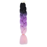 BLACK, LILAC, SEASELL THREE TONE OMBRÉ BRAID HAIR EXTENSIONS 24