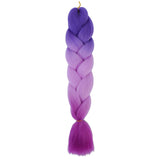 PURPLE, LILAC, VIOLET THREE TONE OMBRÉ BRAID HAIR EXTENSIONS 24