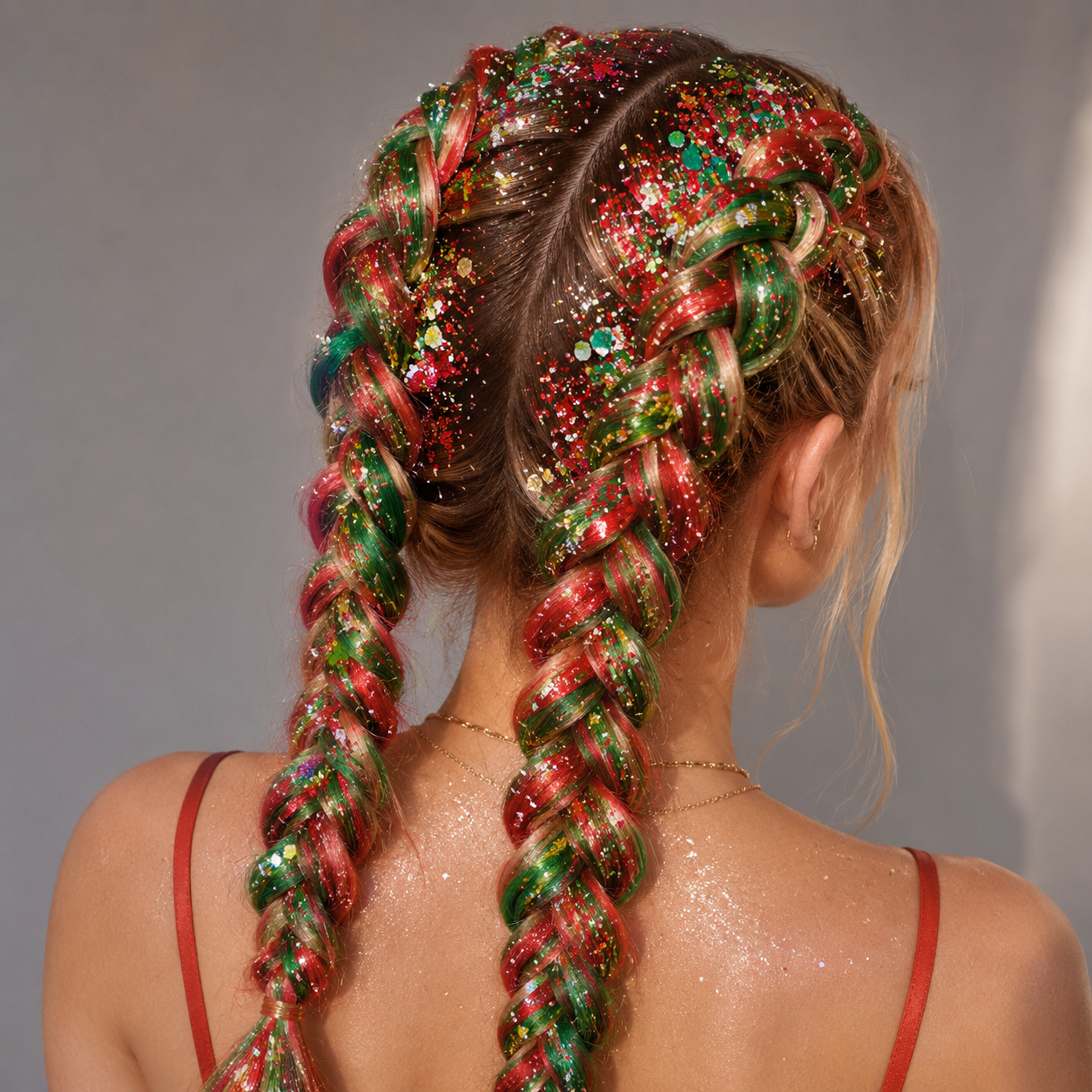 CHRISTMAS HAIR, FACE &amp; BODY GLITTER GEL 6 COLORS