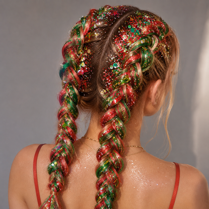 CHRISTMAS HAIR, FACE &amp; BODY GLITTER GEL 6 COLORS