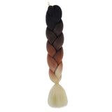 BLACK, BROWN, COFFEE, BEIGE FOUR TONE OMBRÉ BRAID HAIR EXTENSIONS 24