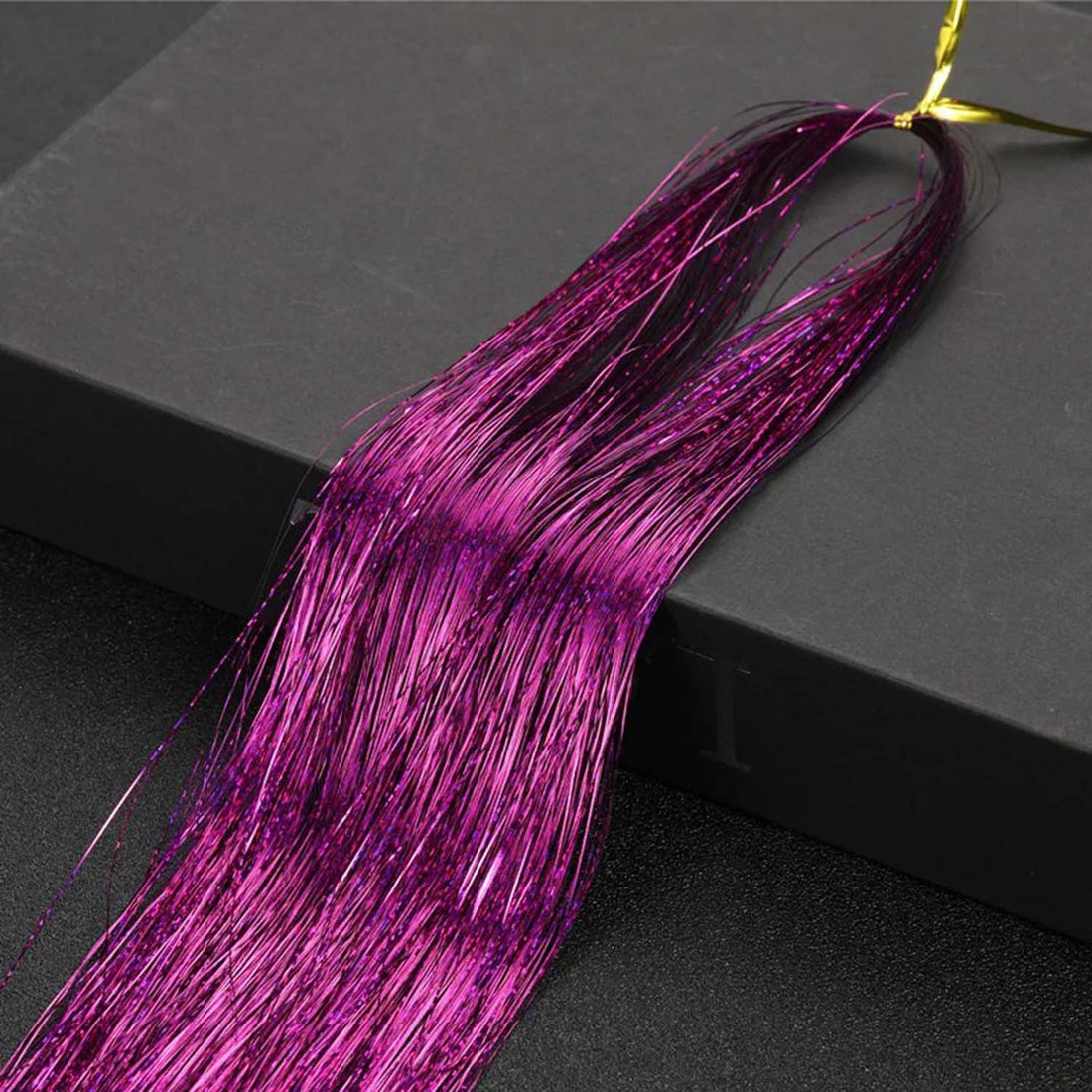 LIGHT PURPLE SYNTHETIC HAIR TINSEL SPARKLE HOLOGRAPHIC HAIR HIGHLIGHT